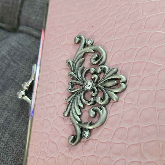 Vtg Pink Croc-Embossed Clutch Photo‎ Album 16 Spots - Picture 4 of 16